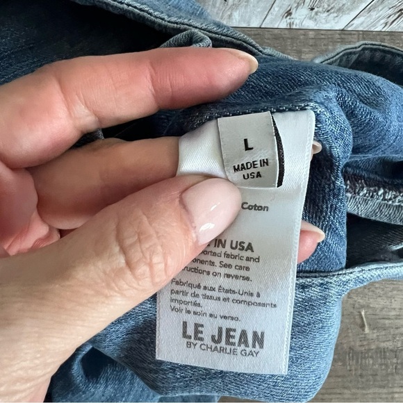 Le Jean Tallulah Body-con Denim Midi Dress Large - Picture 7 of 9